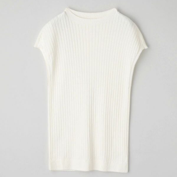 オーガニックコットン エアリーノースーブリブトップス