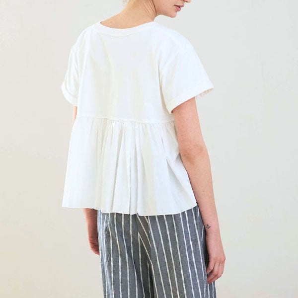 オーガニックコットン バックフリルコンビTシャツ