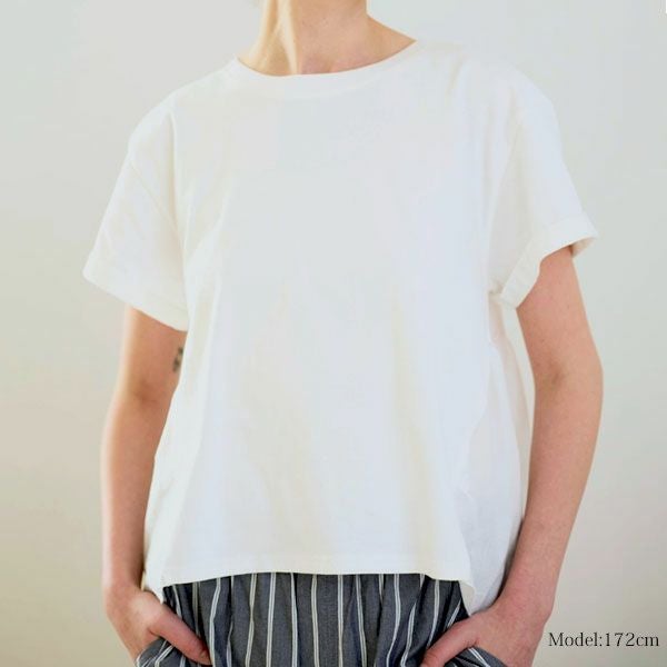 オーガニックコットン バックフリルコンビTシャツ