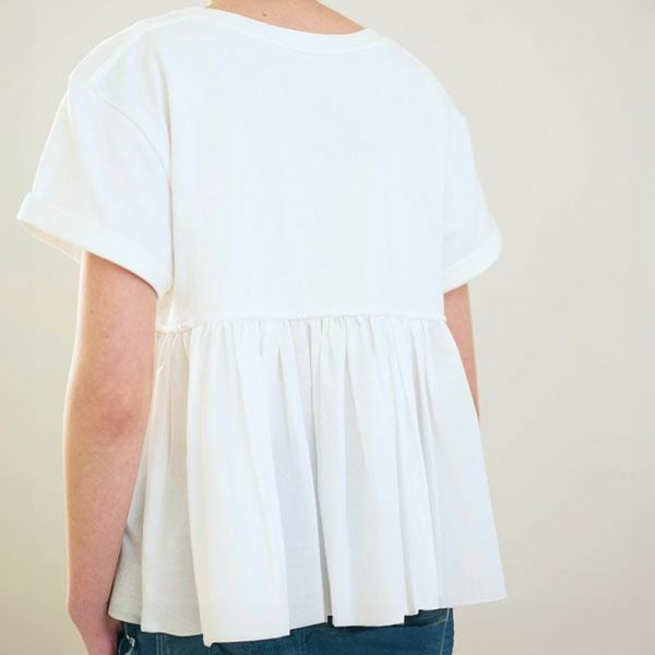 オーガニックコットン バックフリルコンビTシャツ