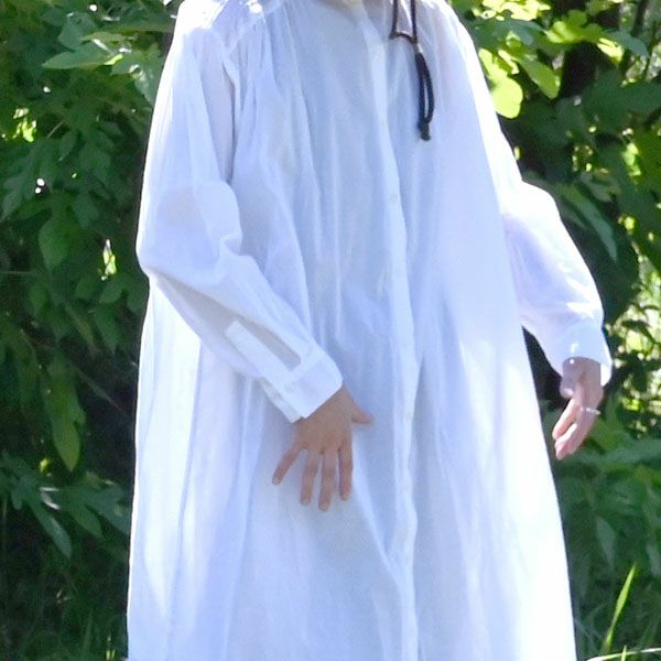 オーガニックコットン ピンタックヨークワンピース