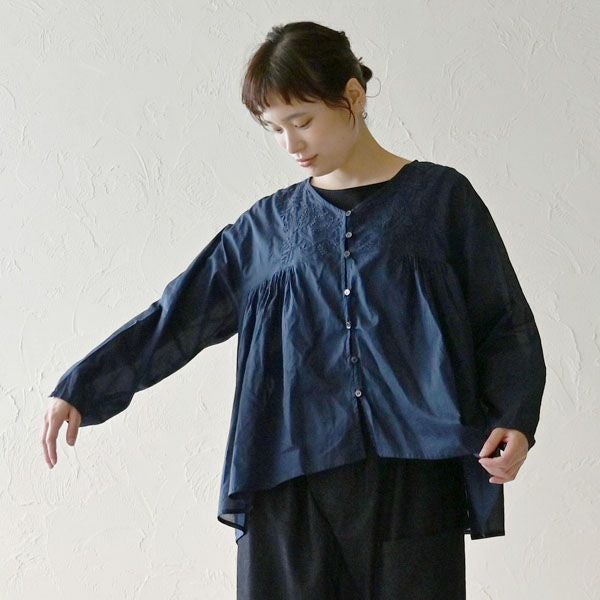 オーガニックコットン ボタニカルブラウス