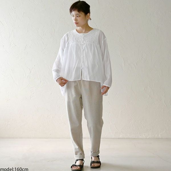 オーガニックコットン ボタニカルブラウス