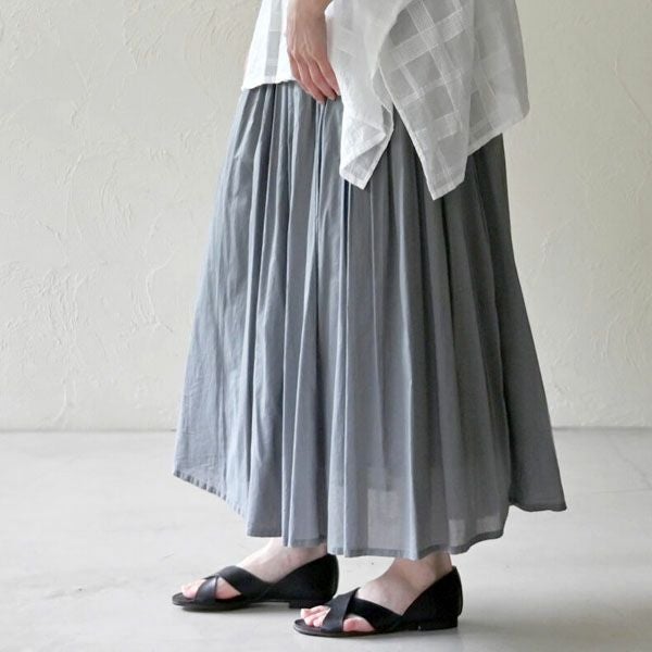 オーガニックコットン ヨークシシュウタックスカート