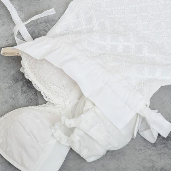 オーガニックコットン 手刺繍リボンサック