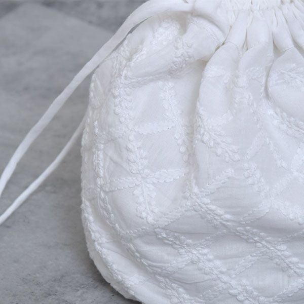 オーガニックコットン 手刺繍タイニーサック