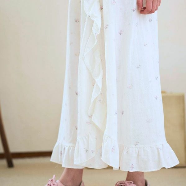 オーガニックコットン プチローズフリルスカート