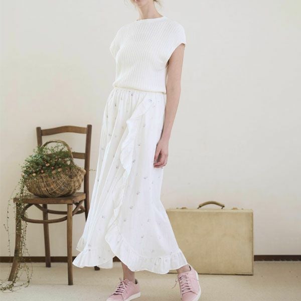 オーガニックコットン プチローズフリルスカート