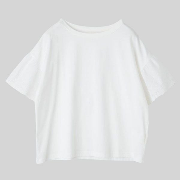 オーガニックコットン ライラックレースTシャツ