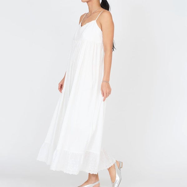 オーガニックコットン ライラックレースキャミドレス