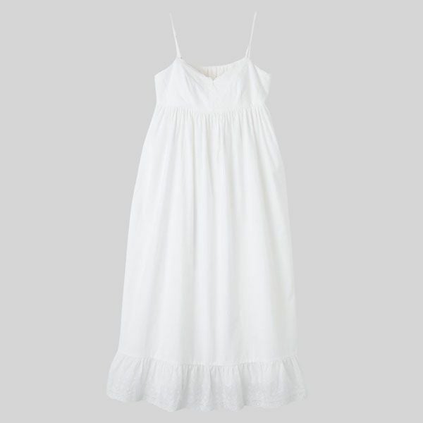 オーガニックコットン ライラックレースキャミドレス