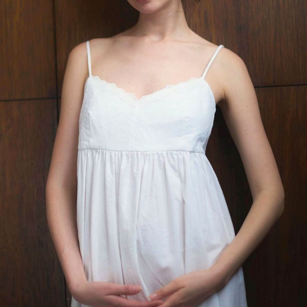 オーガニックコットン ライラックレースキャミドレス