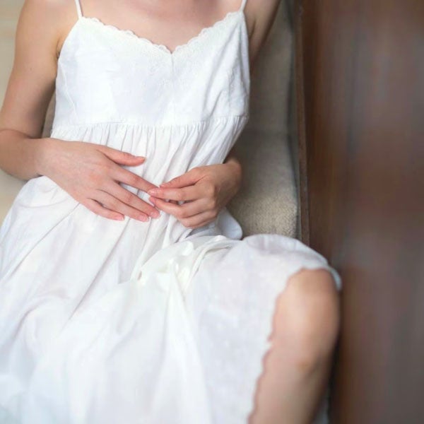 オーガニックコットン ライラックレースキャミドレス