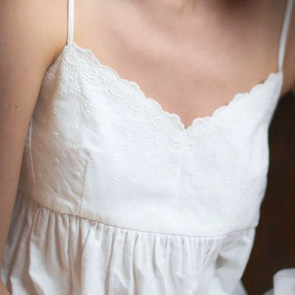 オーガニックコットン ライラックレースキャミドレス