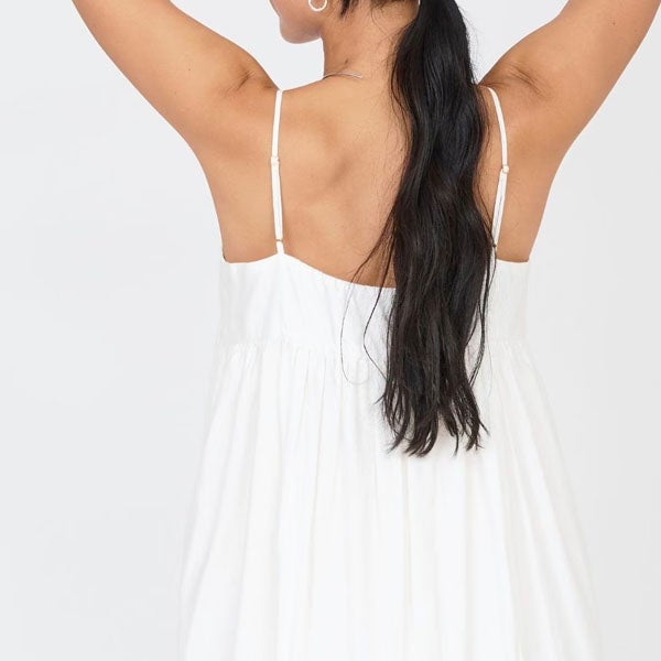 オーガニックコットン ライラックレースキャミドレス