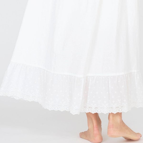 オーガニックコットン ライラックレースキャミドレス