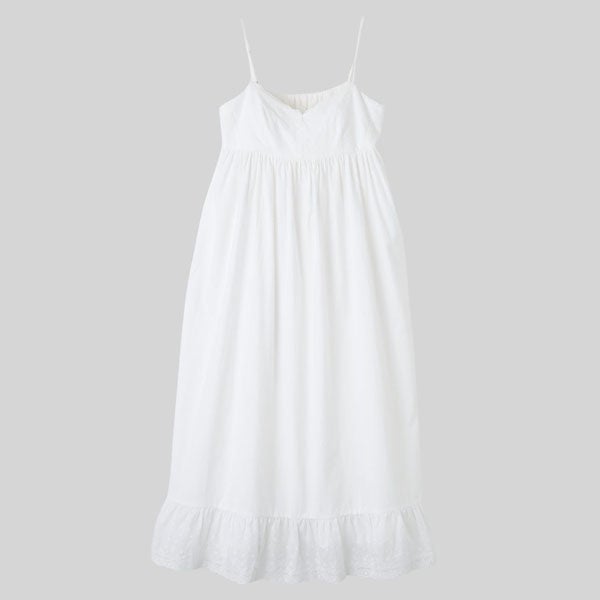 オーガニックコットン ライラックレースキャミドレス