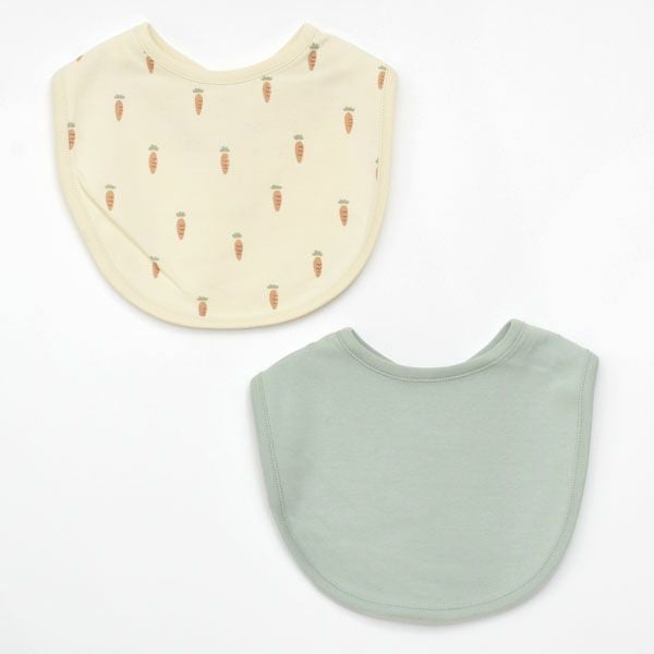 オーガニックコットン ベビー スナップビブ 2枚組