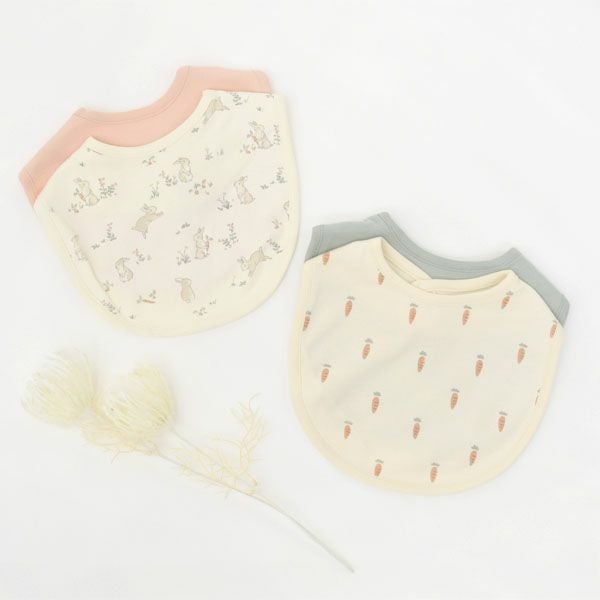 オーガニックコットン ベビー スナップビブ 2枚組