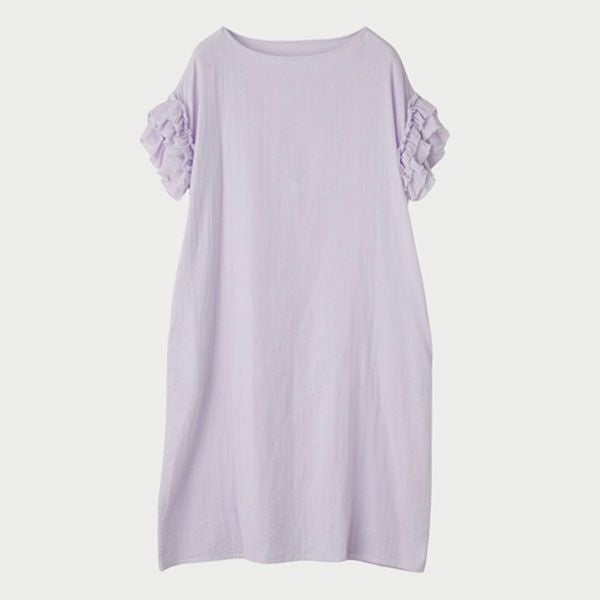 オーガニックコットン カラーガーゼローズマリーロングドレス