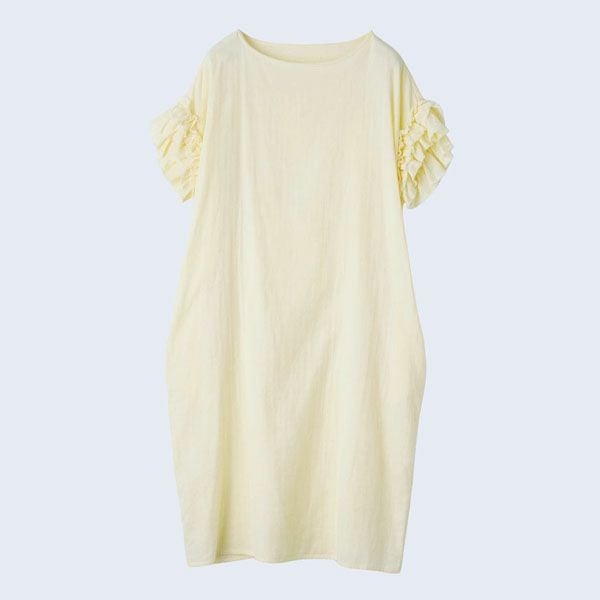 オーガニックコットン カラーガーゼローズマリーロングドレス