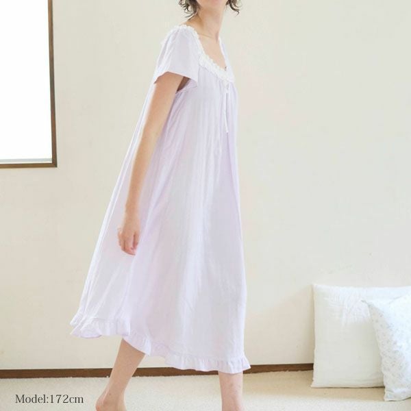 オーガニックコットン カラーガーゼカップ付きアネモネドレス