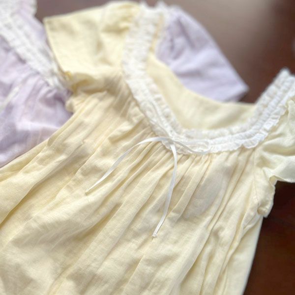 オーガニックコットン カラーガーゼカップ付きアネモネドレス