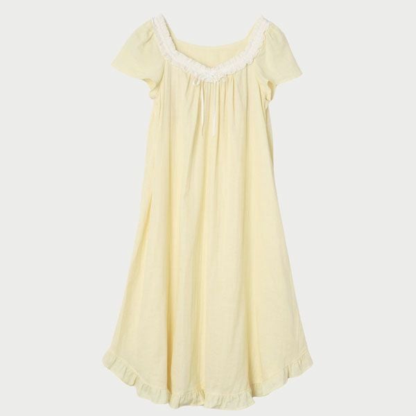 オーガニックコットン カラーガーゼカップ付きアネモネドレス