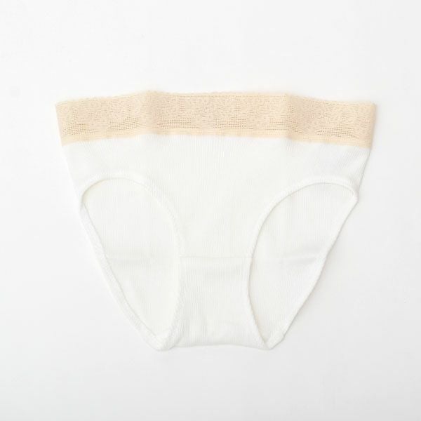 オーガニックコットン レース付きテレコショーツ