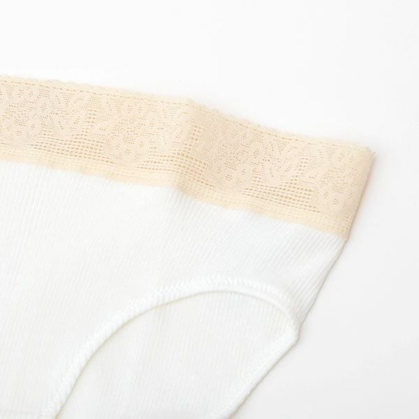 オーガニックコットン レース付きテレコショーツ