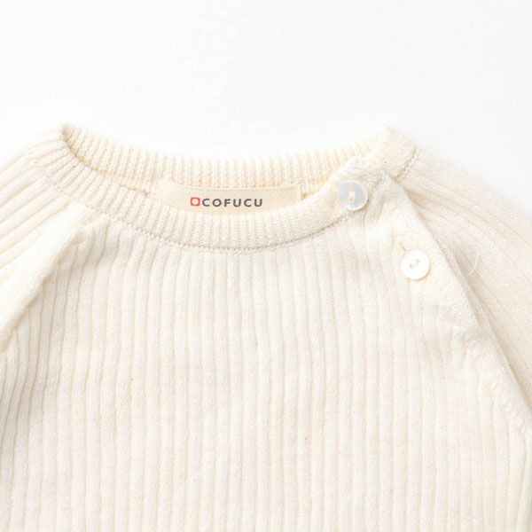 オーガニックコットン&シルク ベビーラグランリブニット