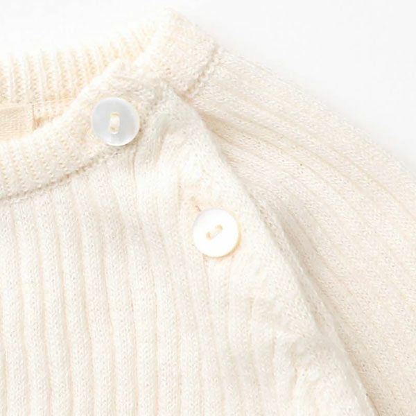 オーガニックコットン&シルク ベビーラグランリブニット