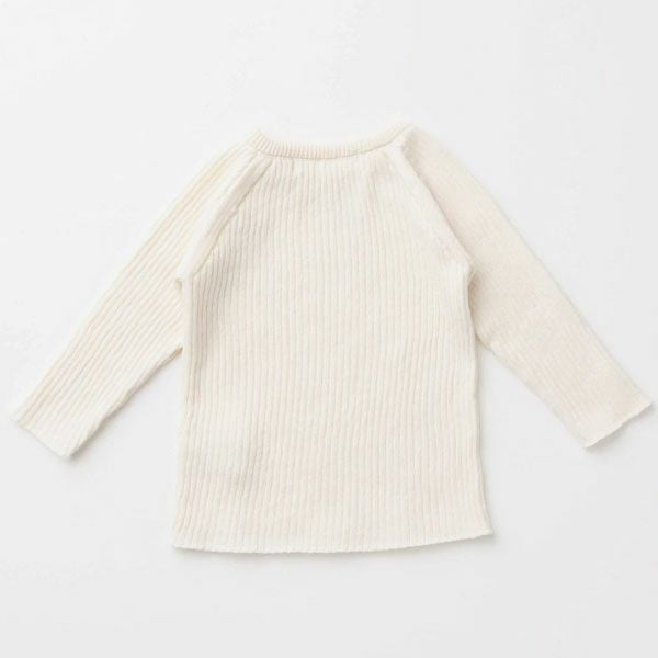 オーガニックコットン&シルク ベビーラグランリブニット