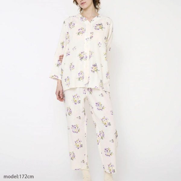 オーガニックコットン プリムローズ ノーカラーパジャマ