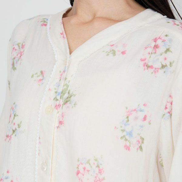 オーガニックコットン プリムローズ ノーカラーパジャマ