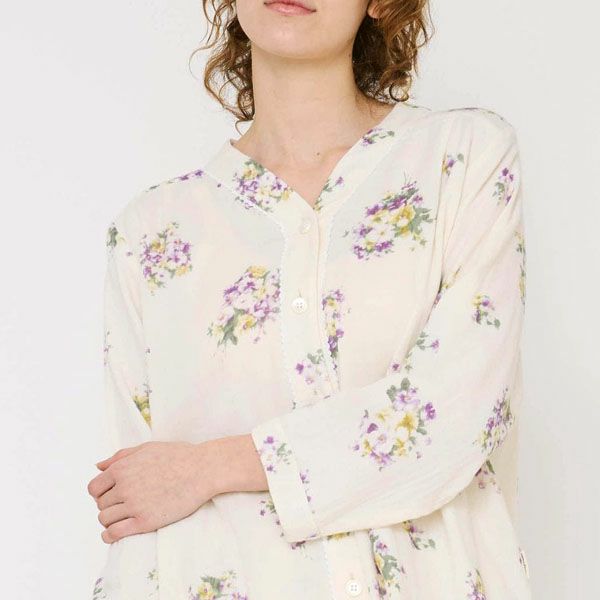 オーガニックコットン プリムローズ ノーカラーパジャマ