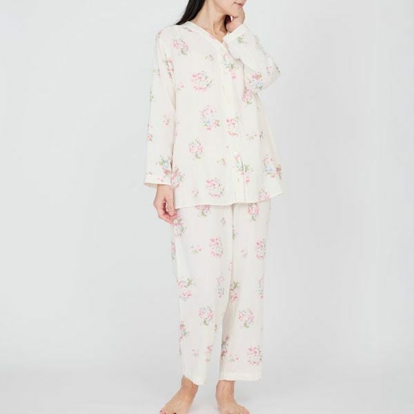 オーガニックコットン プリムローズ ノーカラーパジャマ