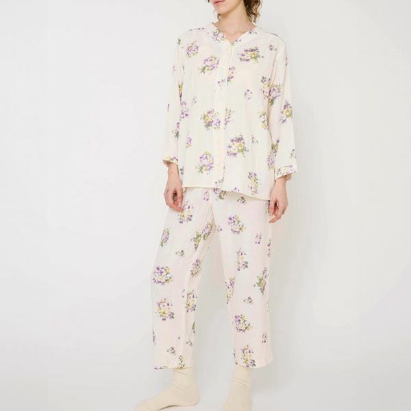オーガニックコットン プリムローズ ノーカラーパジャマ