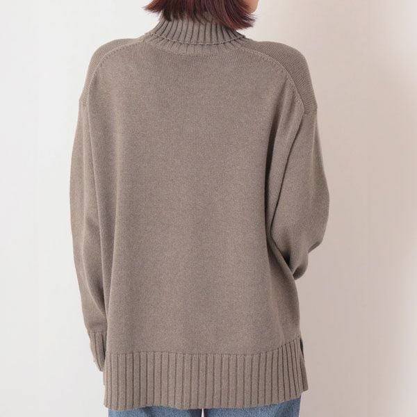 オーガニックコットン ニットワイドリブタートルネック