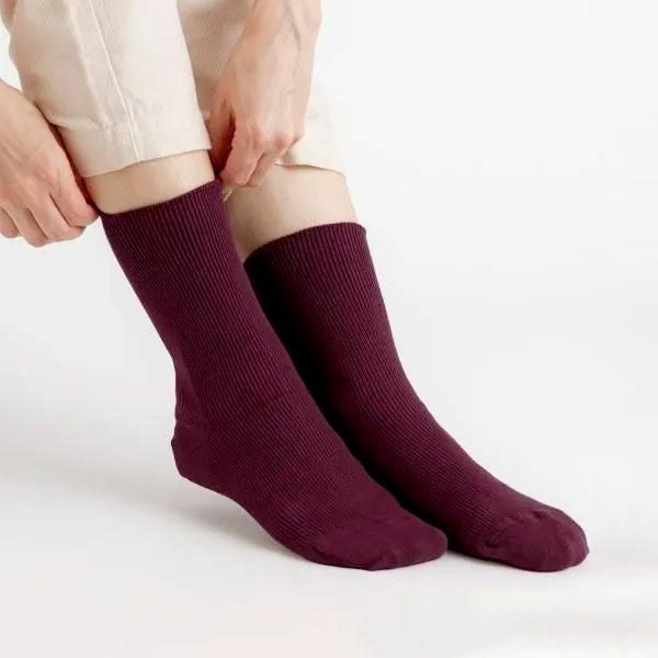 オーガニックコットン ゴムなしリブソックス