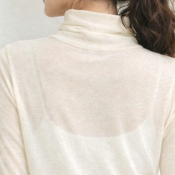 オーガニックコットンシアーハイネックプルオーバー