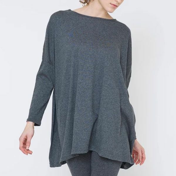  オーガニックコットン ファインニットワイドトップス