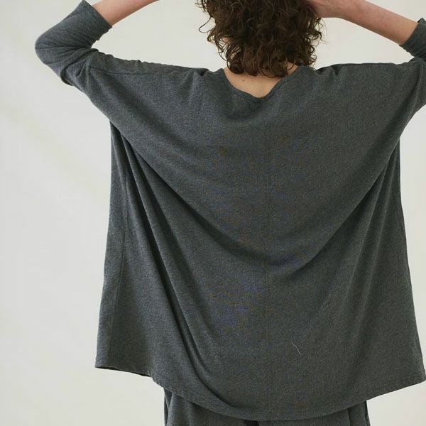 オーガニックコットン ファインニットワイドトップス