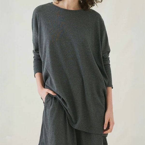 オーガニックコットン ファインニットワイドトップス