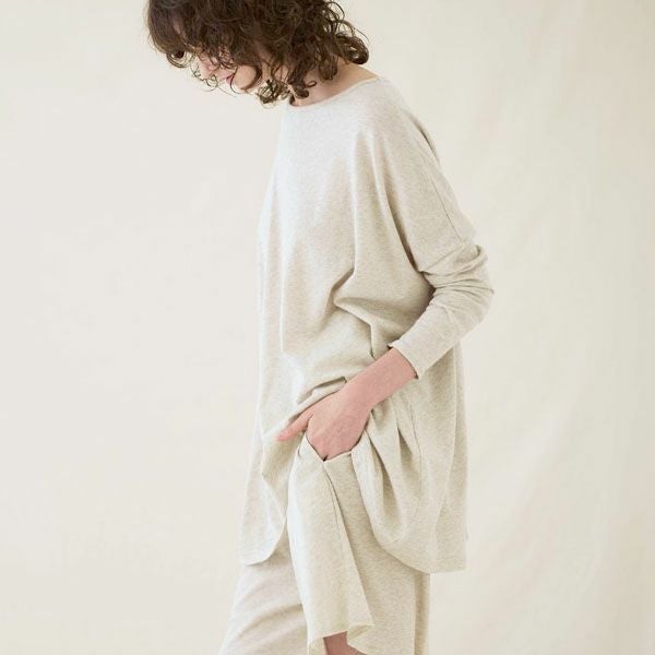  オーガニックコットン ファインニットワイドトップス