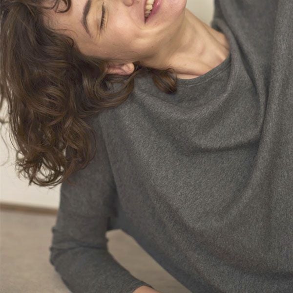  オーガニックコットン ファインニットワイドトップス