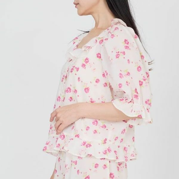 オーガニックコットン フレンチローズブラウス