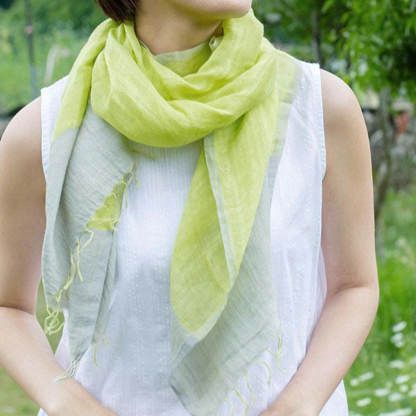 オーガニックコットン＆リネン手織りストール