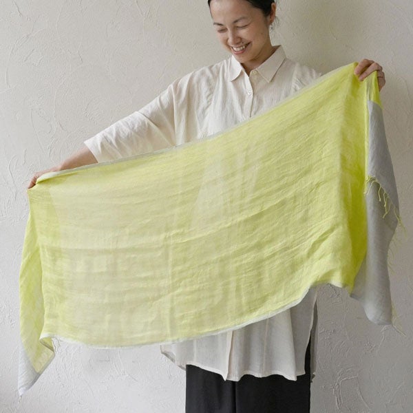 オーガニックコットン＆リネン手織りストール