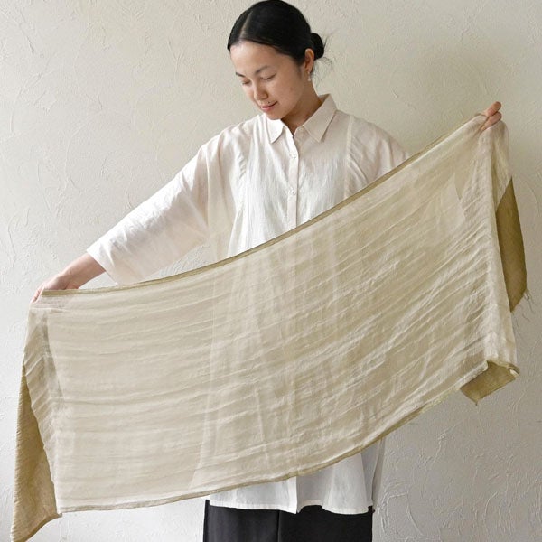 オーガニックコットン＆リネン手織りストール
